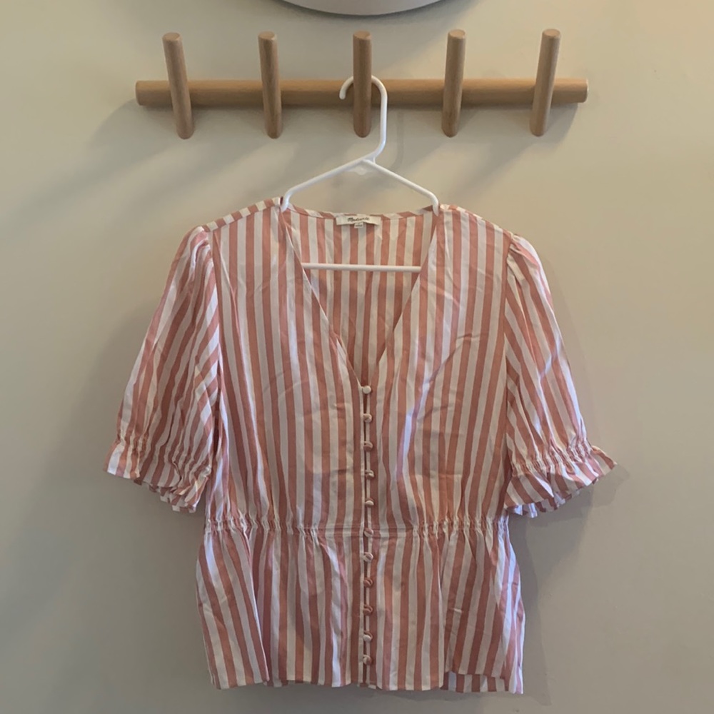 Madewell V neck Peplum blouse